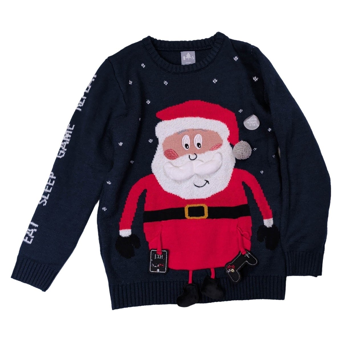 George Girls Christmas Jumper Age 11-12 Navy Santa – product photo 1 | RewearableUK