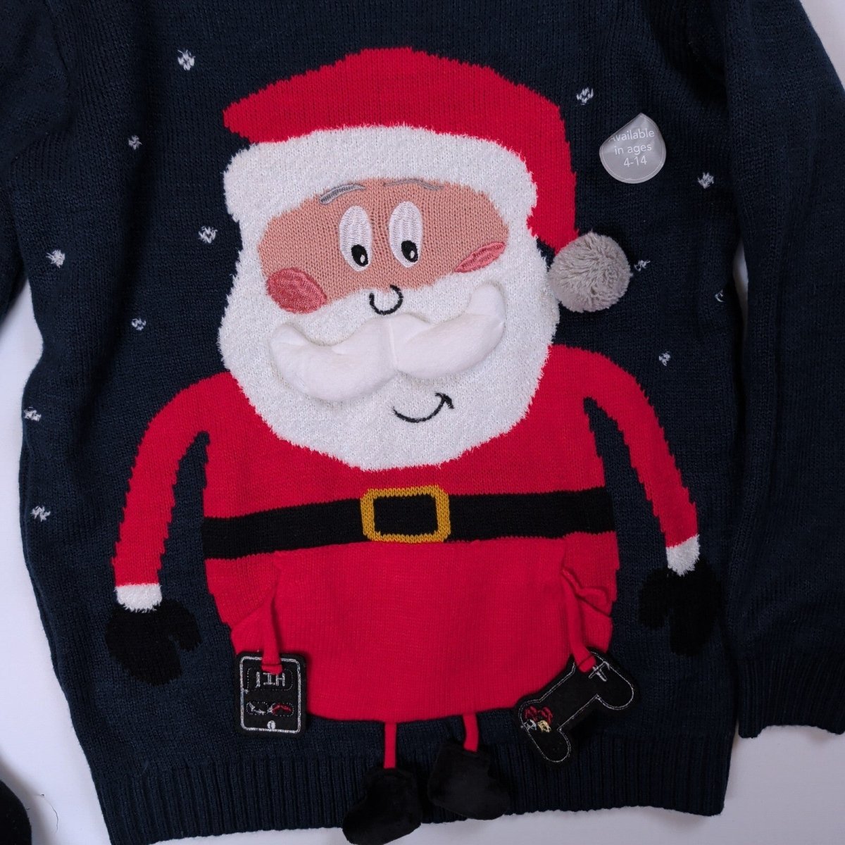 George Girls Christmas Jumper Age 11-12 Navy Santa – product photo 2 | RewearableUK