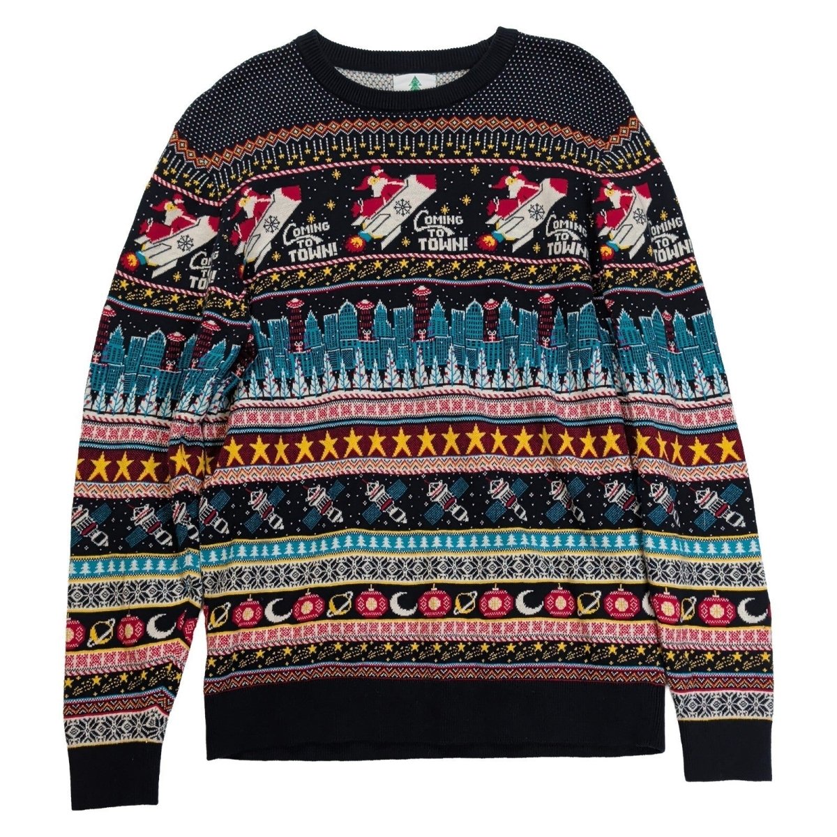 George Men's Christmas Jumper Medium Santa Rocket Space Fair Isle Xmas Sweater – product photo 1 | RewearableUK