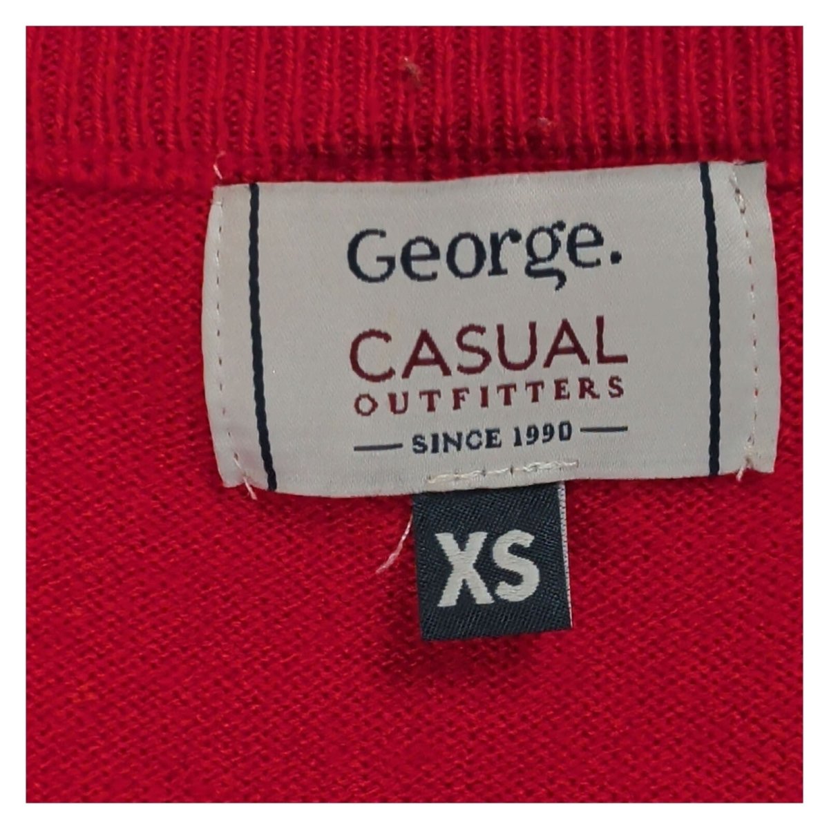 George Mens HO HO HO Christmas Jumper XS Red Gifts Pudding Acrylic – product photo 3 | RewearableUK