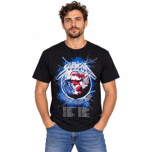 George Men's Santa Graphic T-Shirt XXXL Black NWT – T-Shirt product photo 1 | RewearableUK