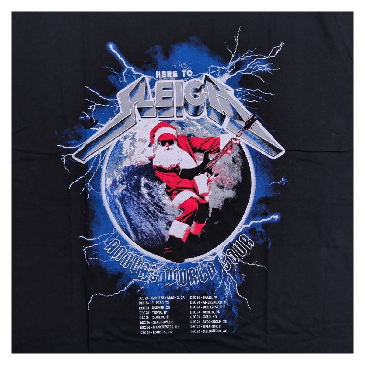George Mens T-Shirt XXXL Black Santa Graphic 100% Cotton – product photo 2 | RewearableUK