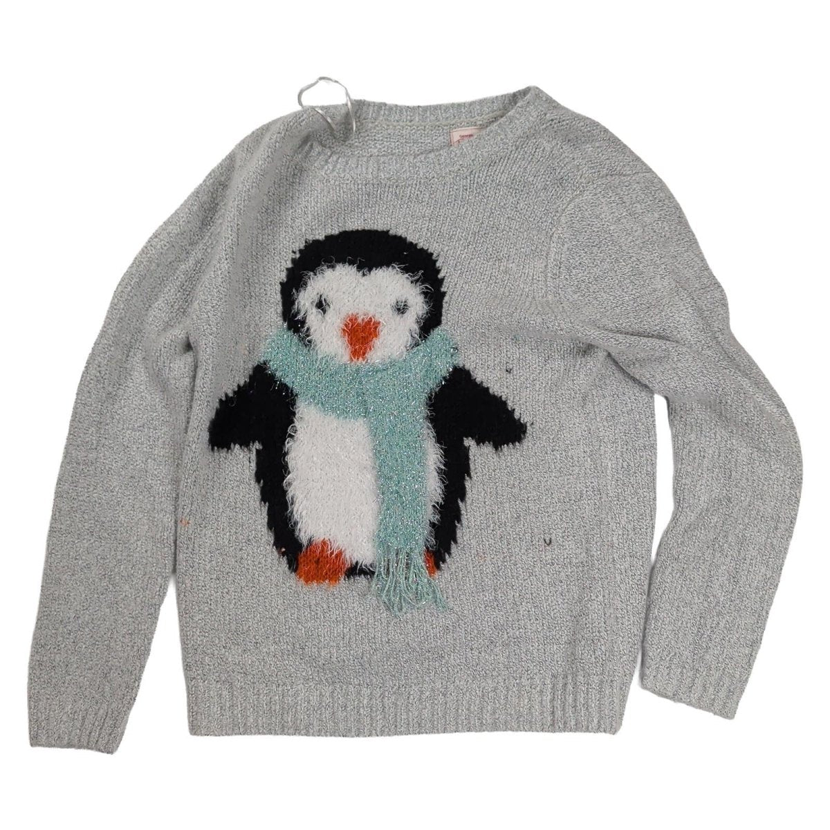 George Women's Christmas Jumper M 12-14 Grey Fluffy Penguin Festive Knit – product photo 1 | RewearableUK