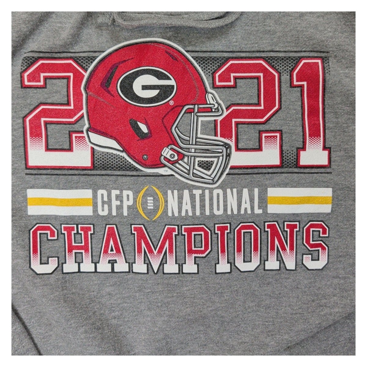 Georgia Bulldogs 2021 CFP National Champions Hoodie L Grey Independent – product photo 2 | RewearableUK
