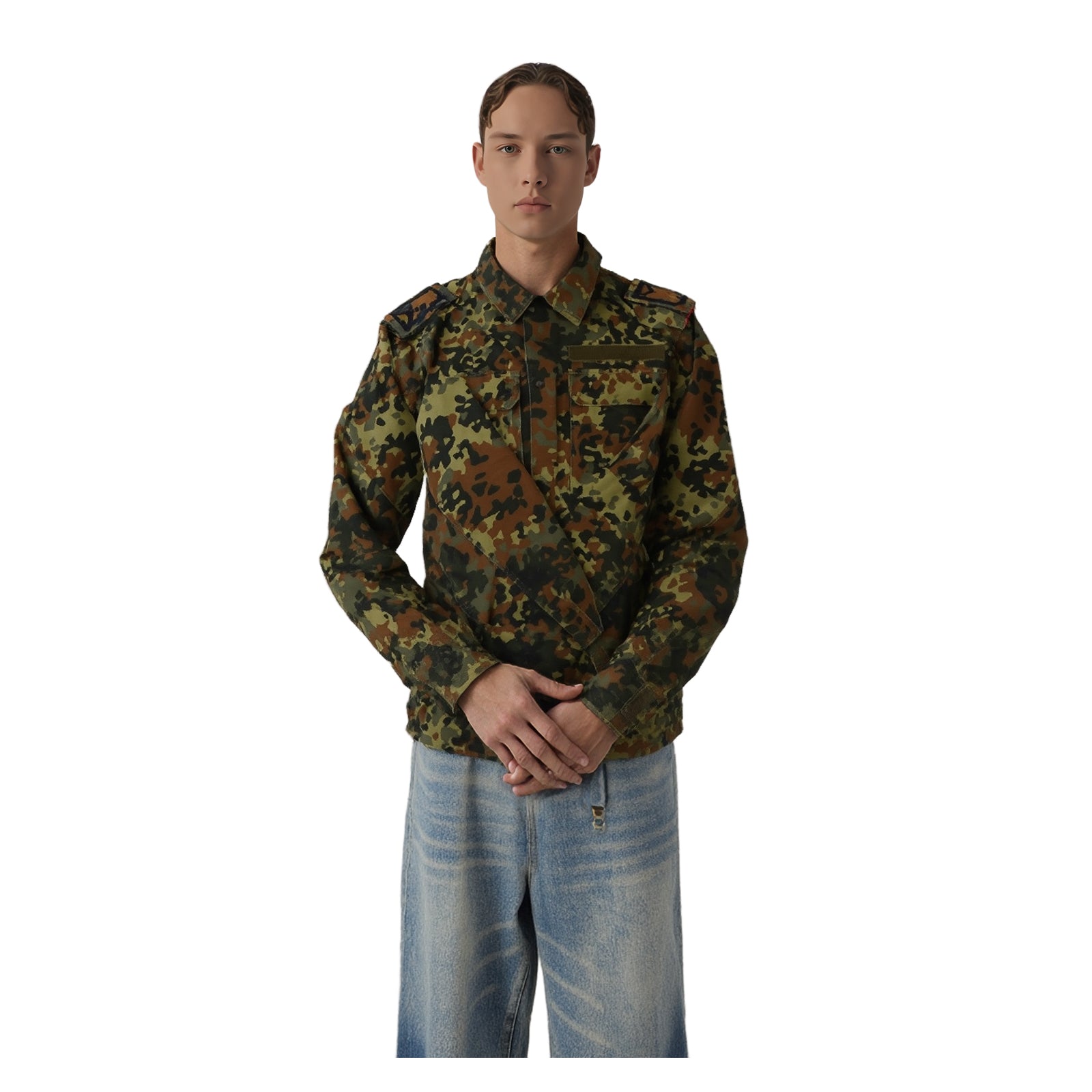 German Army Flecktarn Camo Field Jacket | Men's Small by RewearableUK – military | RewearableUK