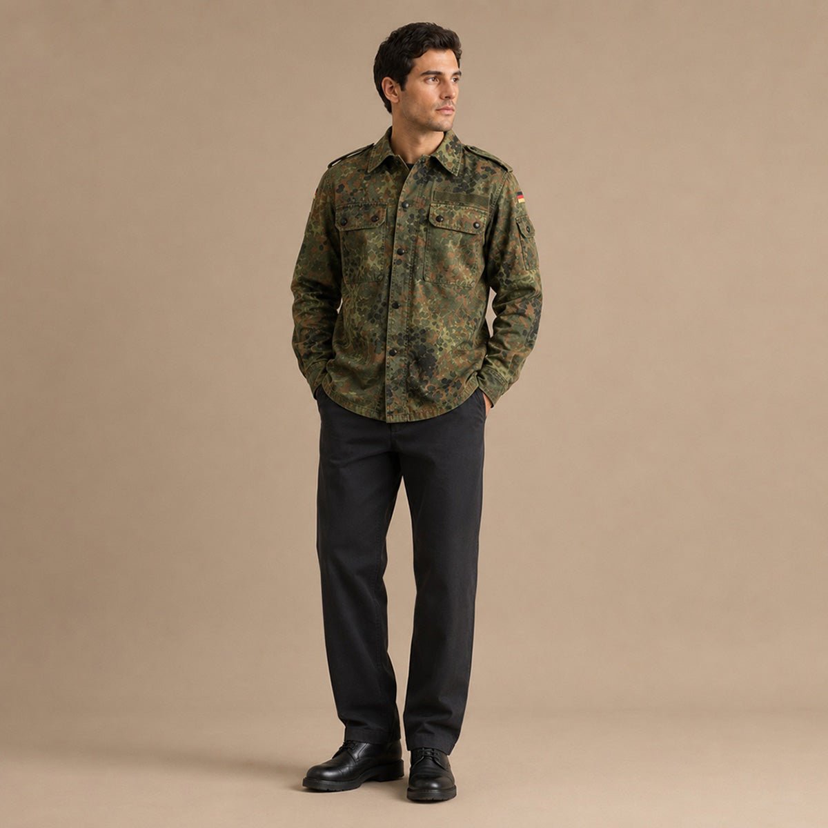 German Army Flecktarn Field Shirt Jacket 165-175/105 Large – Military product photo 1 | RewearableUK