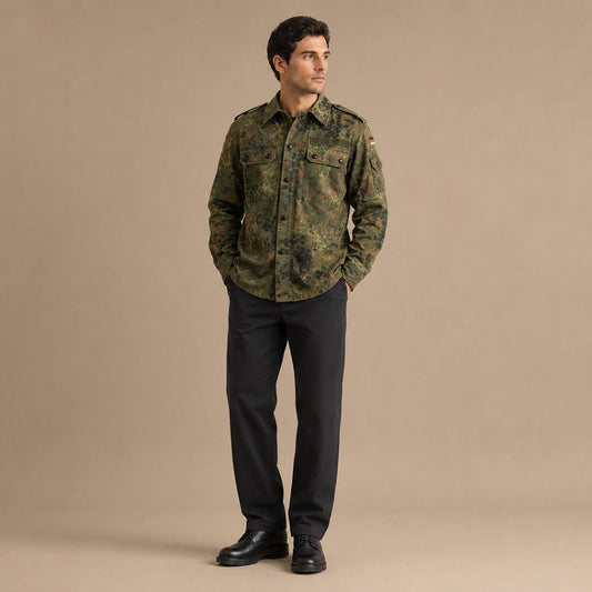 German Army Flecktarn Field Shirt Jacket 165-175/105 Large – Military product photo 1 | RewearableUK