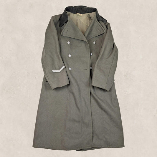 German Military Wool Greatcoat Grey Green Double Breasted Officer Coat 48 by RewearableUK – | RewearableUK