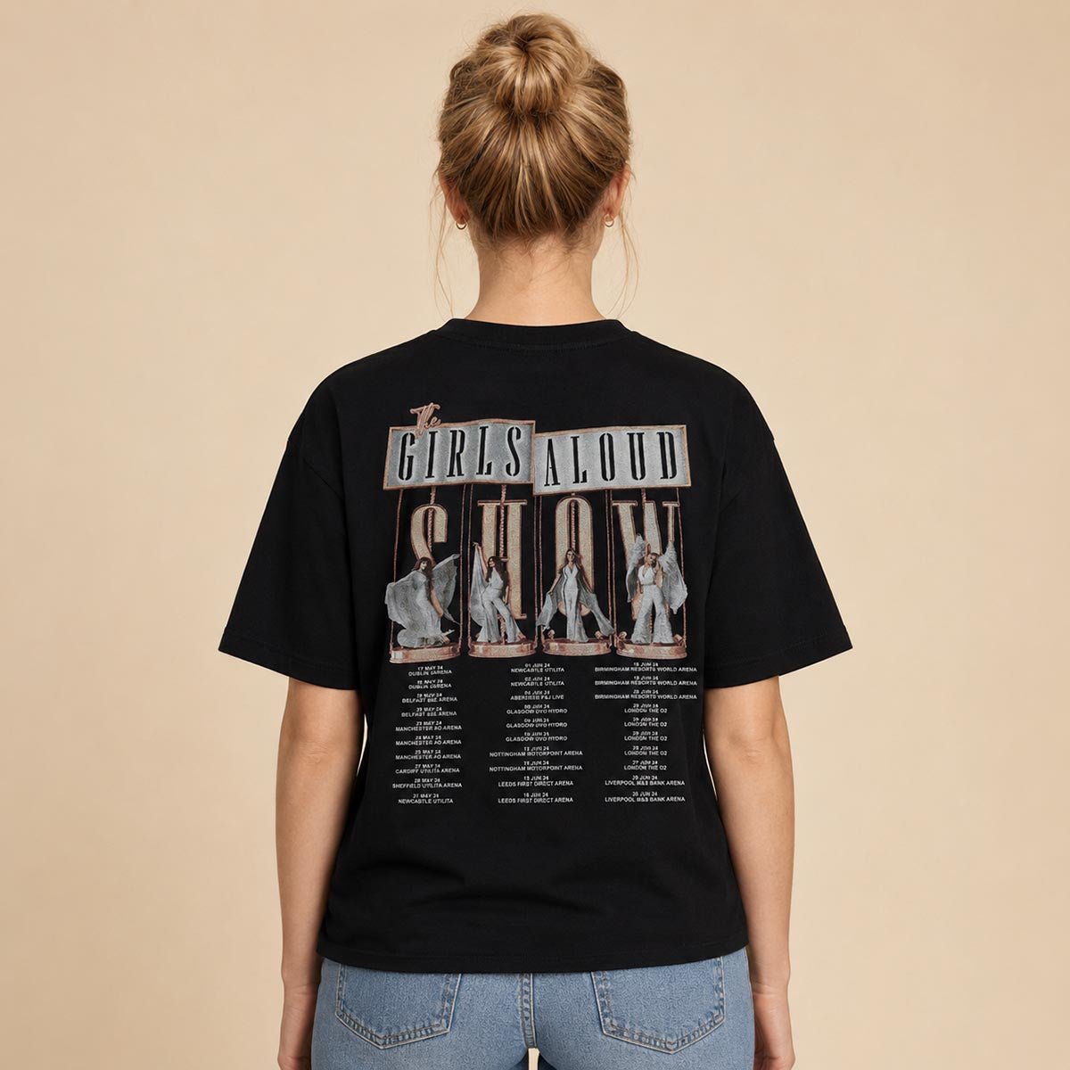 Girls Aloud Show 2024 Tour T-Shirt M Black – T-Shirts product photo 2 | RewearableUK