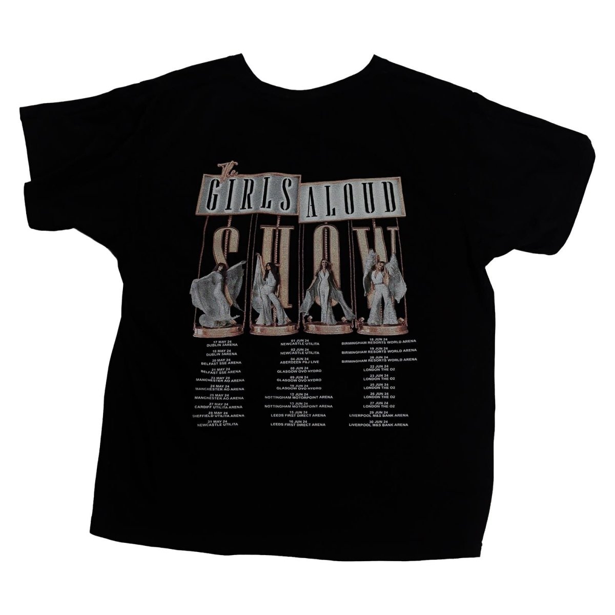 Girls Aloud The Girls Aloud Show 2024 Tour T-Shirt M Black Double Sided – product photo 2 | RewearableUK