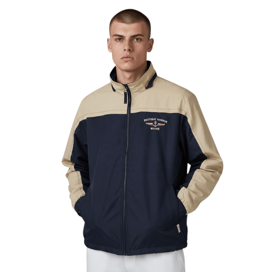 GOGO Sports Boothbay Harbor Men's Windbreaker L Navy Embroidered Zip Front – Windbreaker product photo 1 | RewearableUK