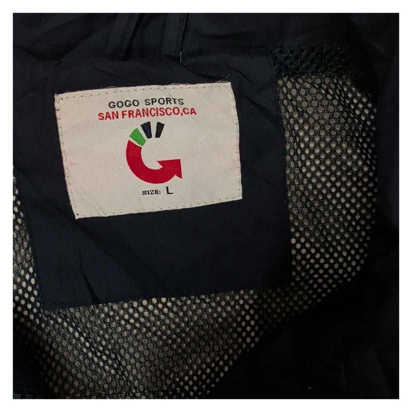 GOGO Sports Navy Beige Windbreaker Jacket L Boothbay Harbor Maine Full Zip – product photo 4 | RewearableUK