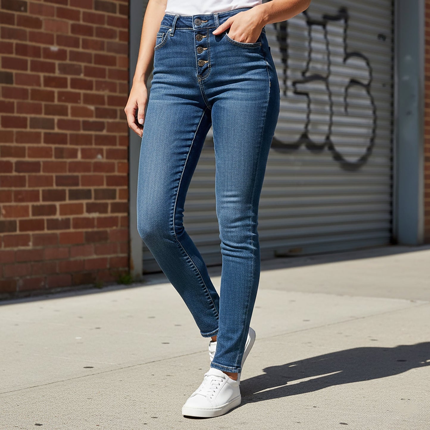 Guess 1981 High Rise Skinny Jeans Blue | Women's W24 (UK 6) by GUESS – JEANS | RewearableUK