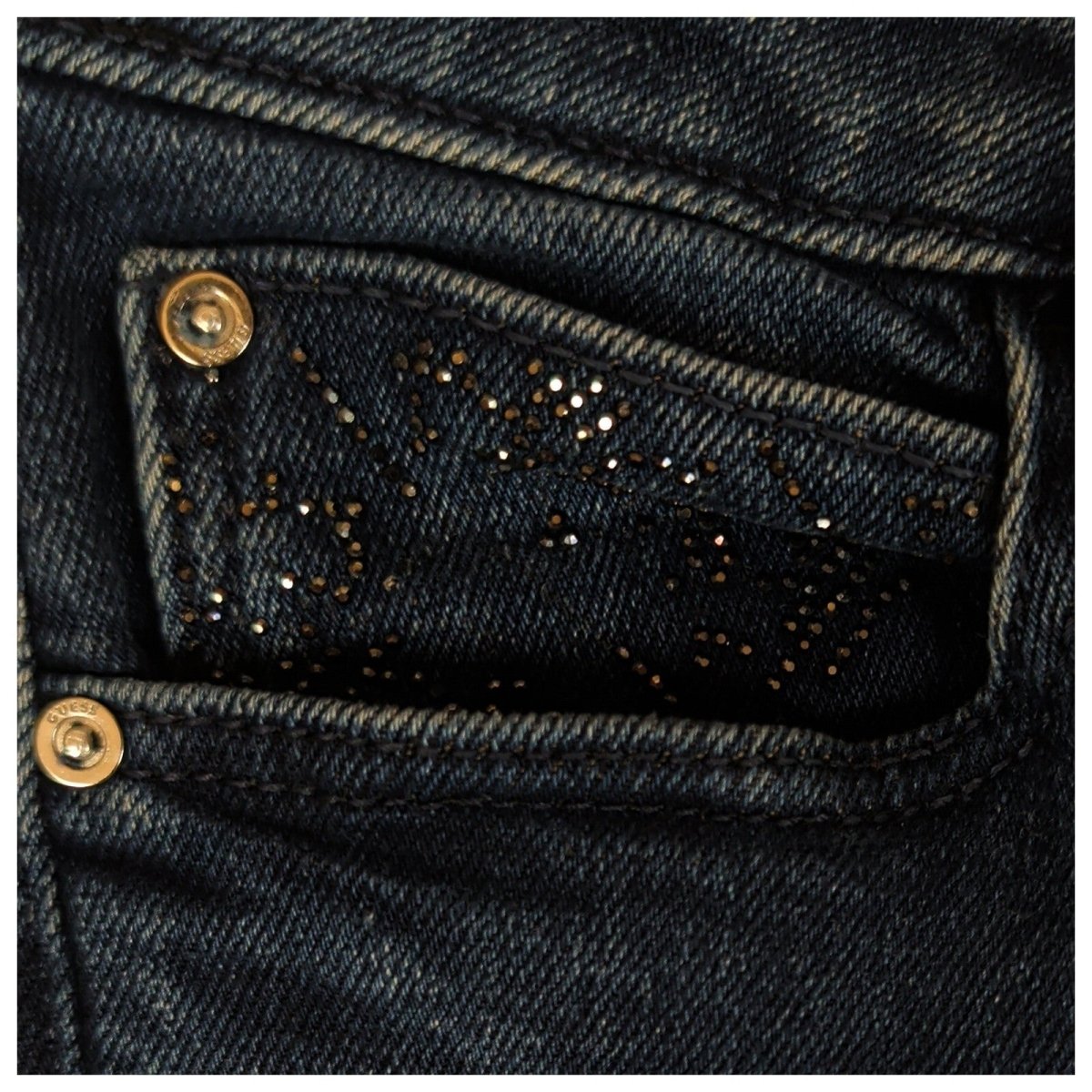 Guess 1981 Skinny High Women’s Jeans W24 Dark Blue Rhinestone Denim by GUESS – | RewearableUK