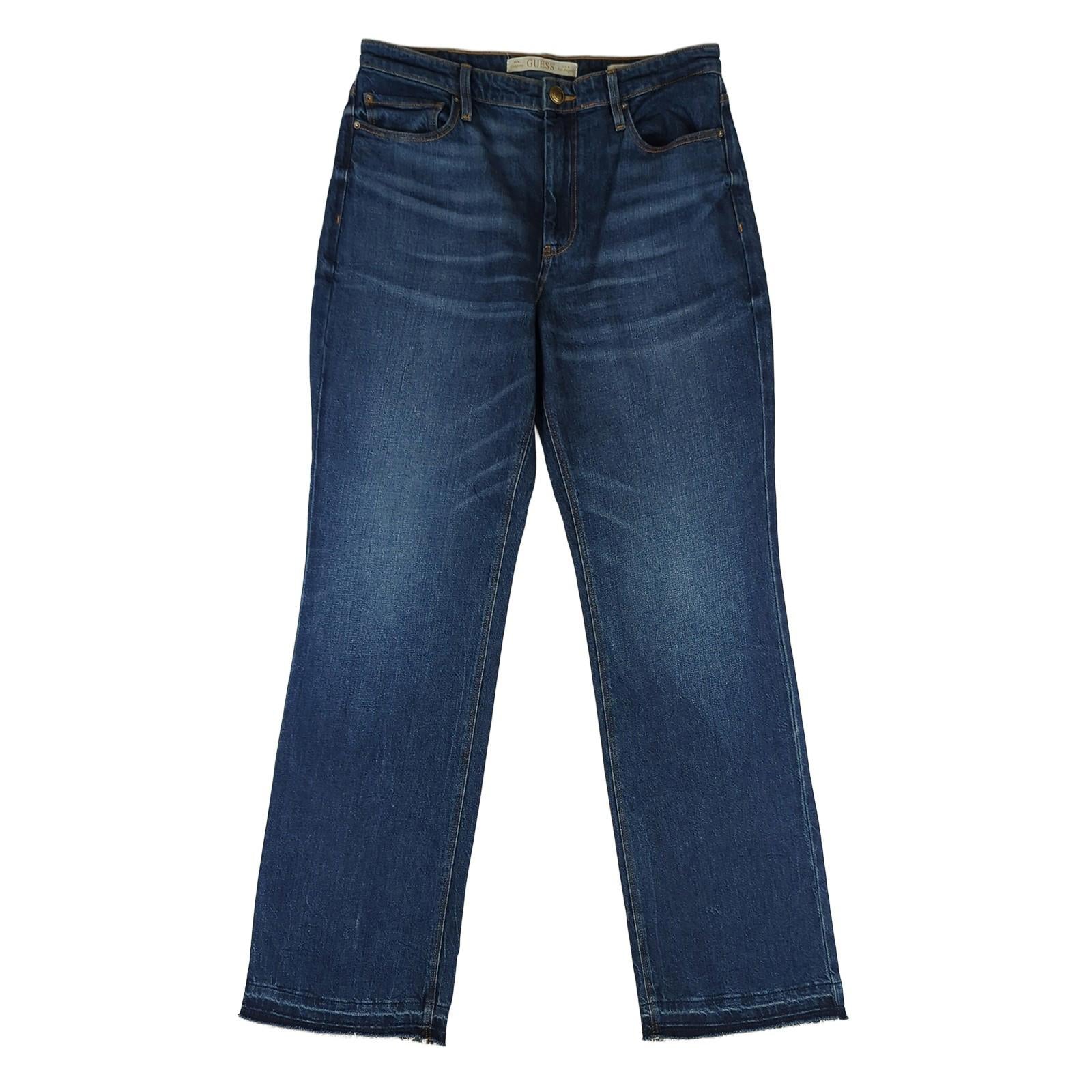 GUESS GUESS 1981 Womens High Rise Straight Leg Jeans Size W32 Blue Denim Casual Fit JEANS RewearableUK