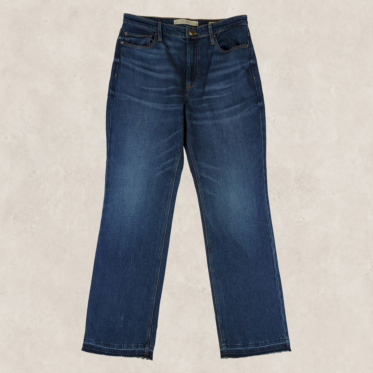 GUESS 1981 Womens High Rise Straight Leg Jeans Size W32 Blue Denim Casual Fit by GUESS – JEANS | RewearableUK