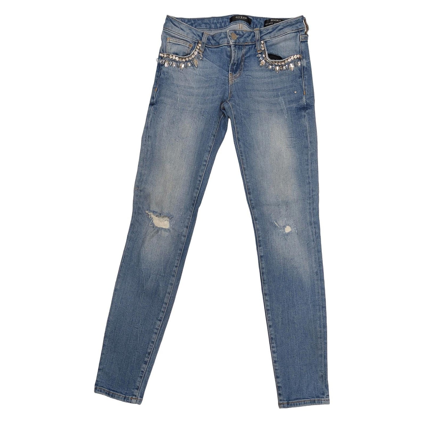 guess beverly womens jeans size 25 blue ultra low rise skinny stretch by GUESS – JEANS | RewearableUK