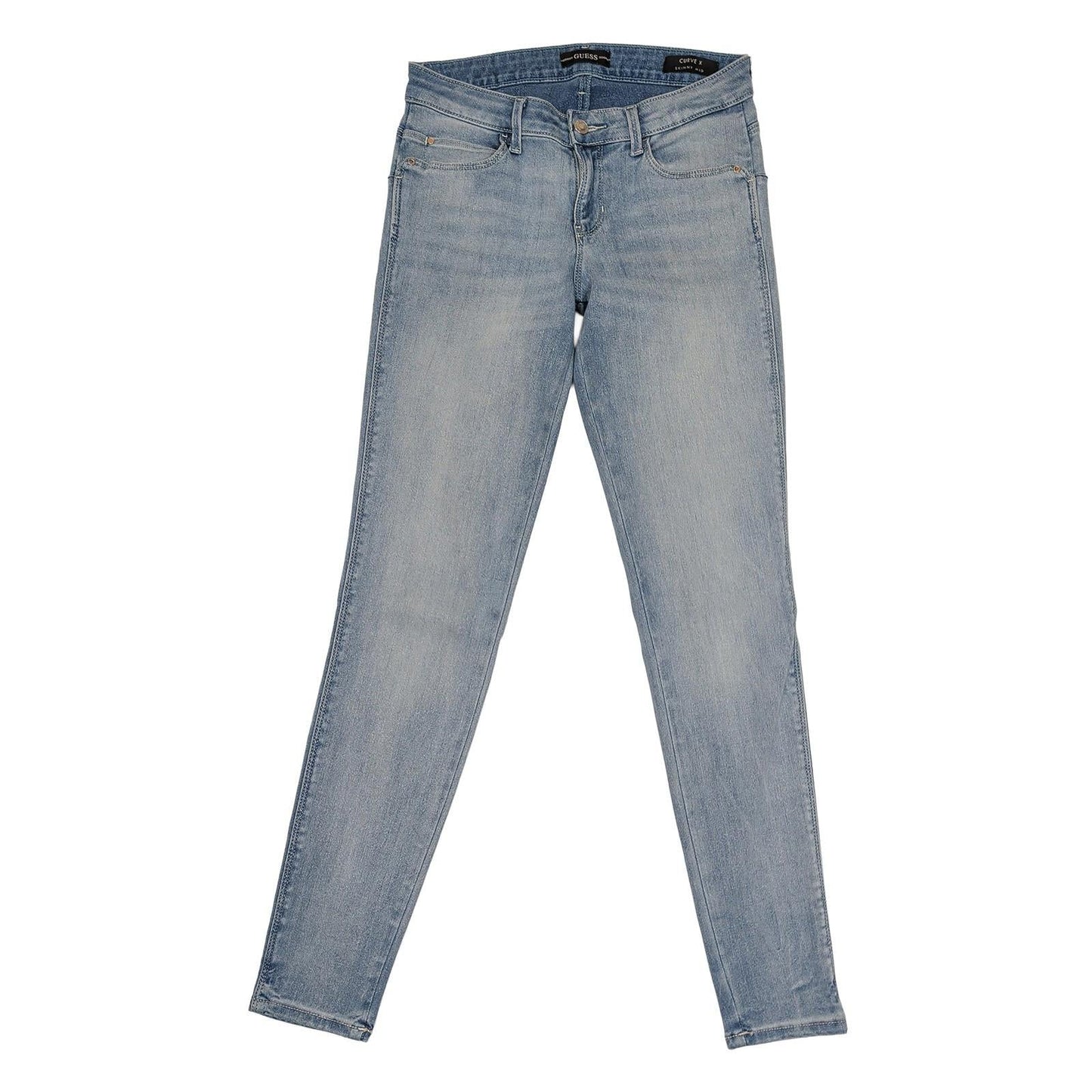 Guess Curve X Skinny Mid Jeans Womens W27 Light Blue Distressed Stretch Denim by Tommy Hilfiger – | RewearableUK