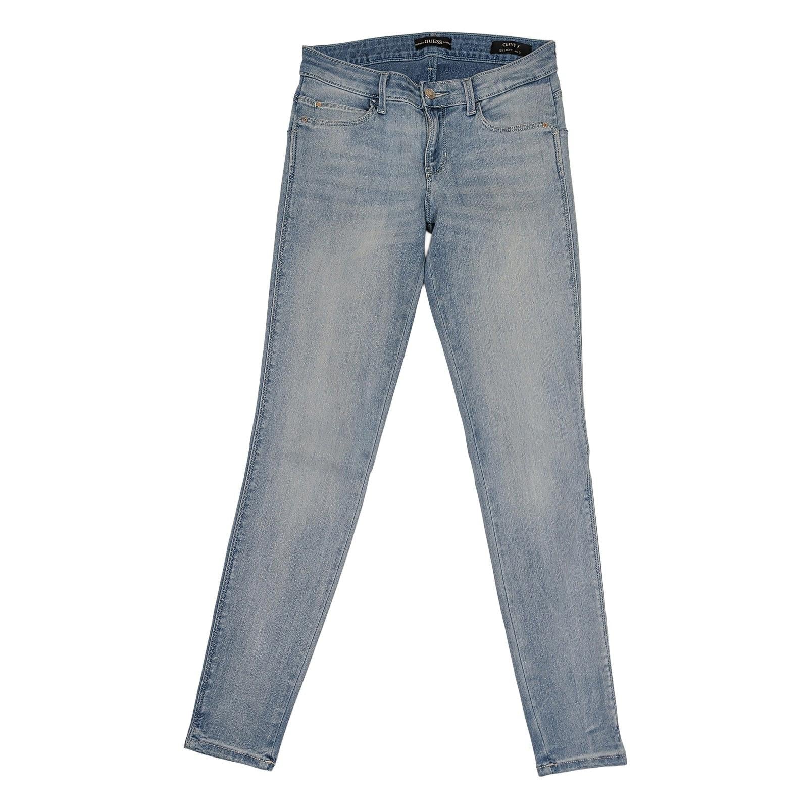Guess Curve X Skinny Mid Jeans Womens W27 Light Blue Distressed Stretch Denim by Tommy Hilfiger – | RewearableUK