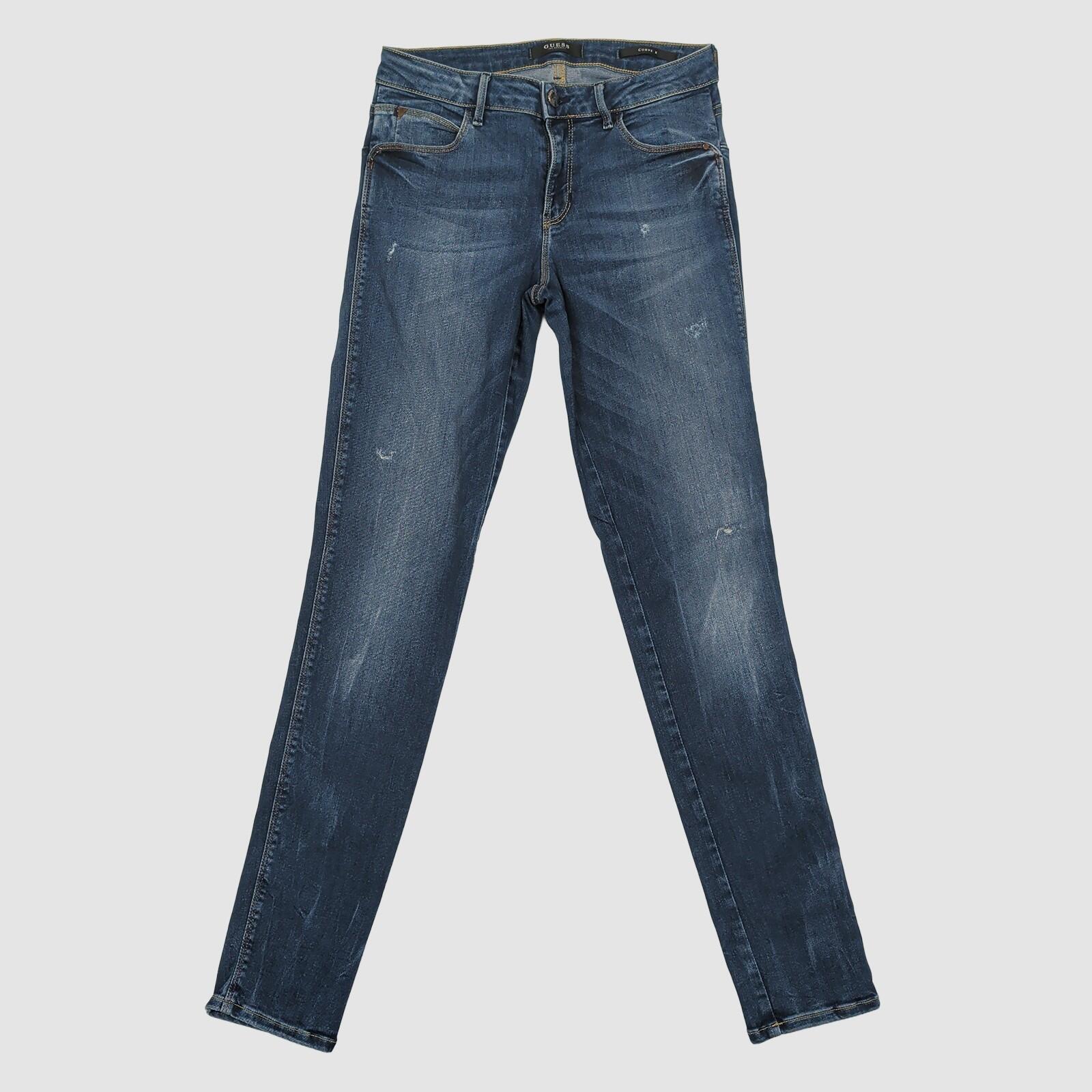 guess curve x womens blue denim distressed skinny fit jeans size w29 casual by GUESS – JEANS | RewearableUK