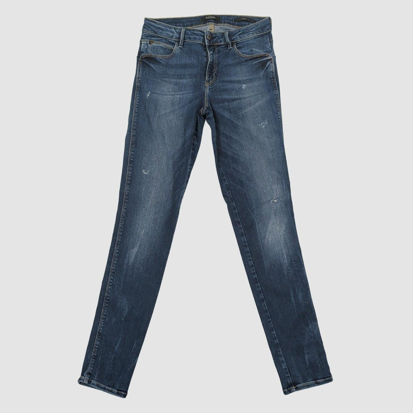 guess curve x womens blue denim distressed skinny fit jeans size w29 casual by GUESS – JEANS | RewearableUK