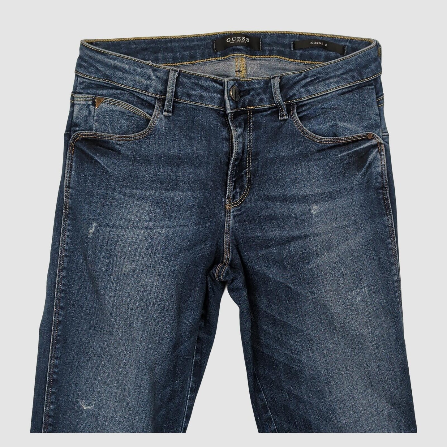 guess curve x womens blue denim distressed skinny fit jeans size w29 casual by GUESS – JEANS | RewearableUK