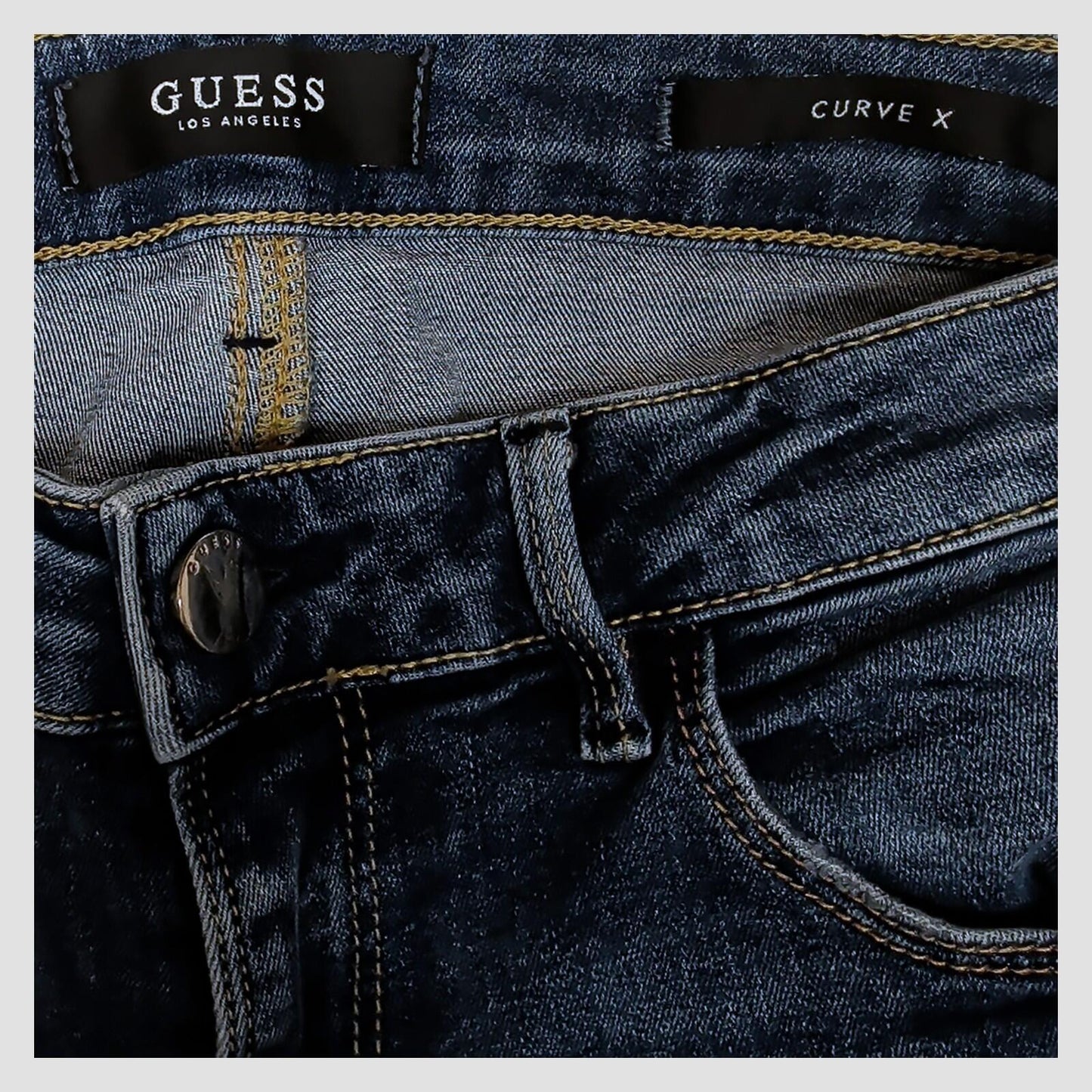 guess curve x womens blue denim distressed skinny fit jeans size w29 casual by GUESS – JEANS | RewearableUK