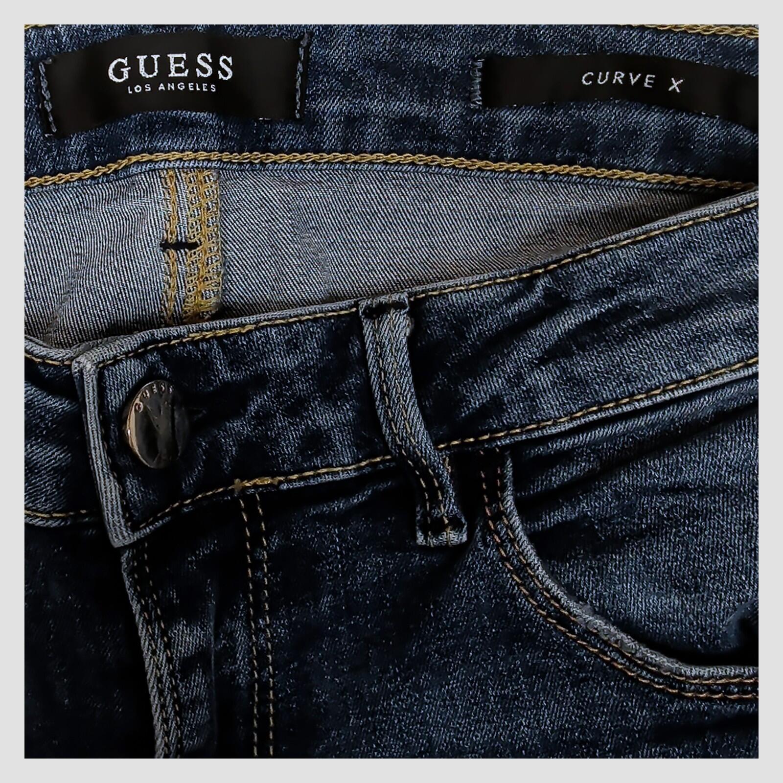 guess curve x womens blue denim distressed skinny fit jeans size w29 casual by GUESS – JEANS | RewearableUK