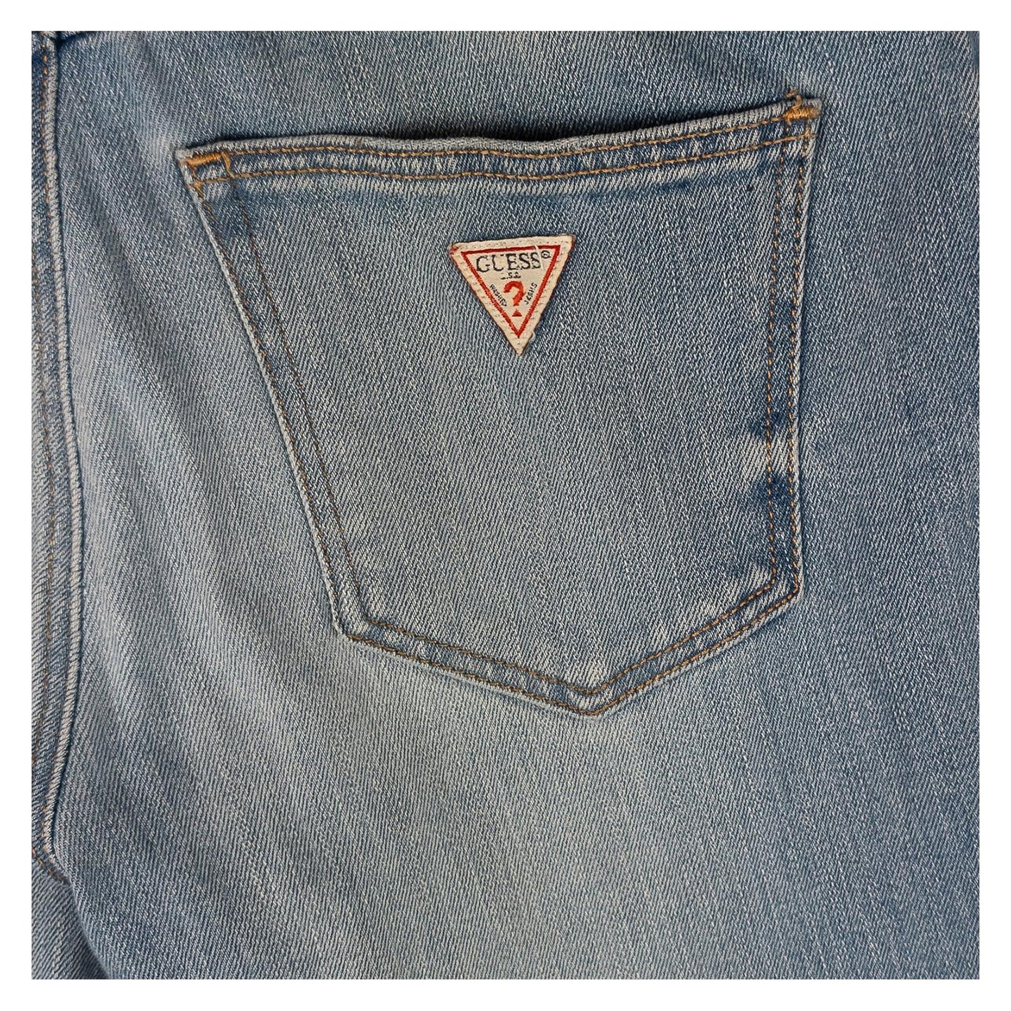 Guess Eco Women's 1981 High Rise Skinny Jeans W27 Distressed Blue Stretch Denim by GUESS – | RewearableUK