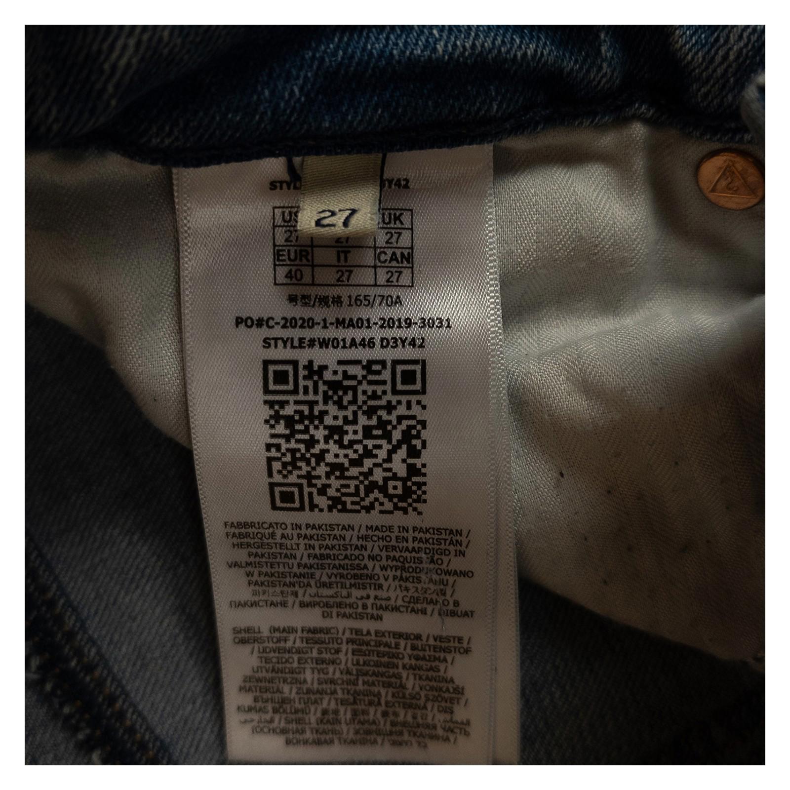 Guess Eco Women's 1981 High Rise Skinny Jeans W27 Distressed Blue Stretch Denim by GUESS – | RewearableUK