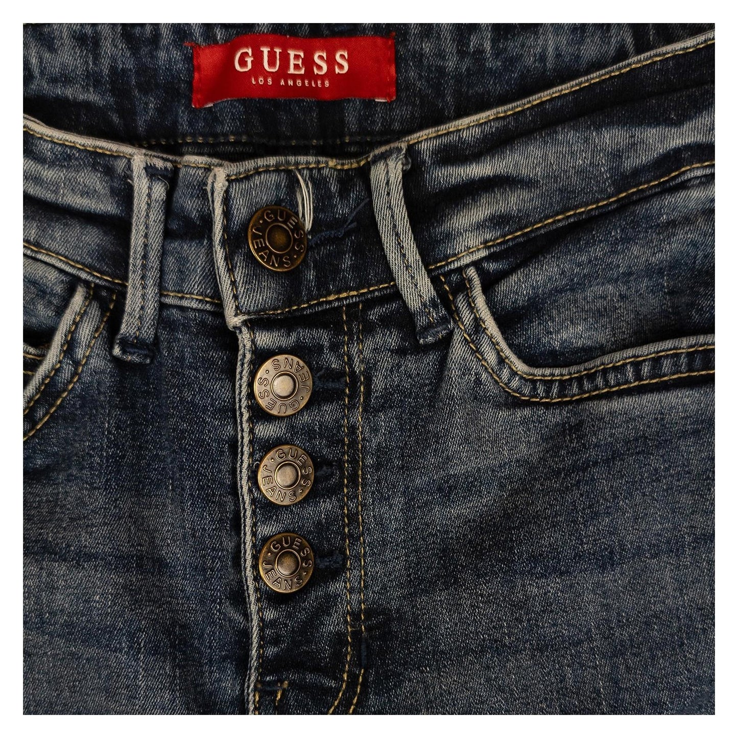 Guess Jeans Women's W24 UK 6 Blue High Rise Skinny Exposed Button Fly Denim Pant by GUESS – | RewearableUK