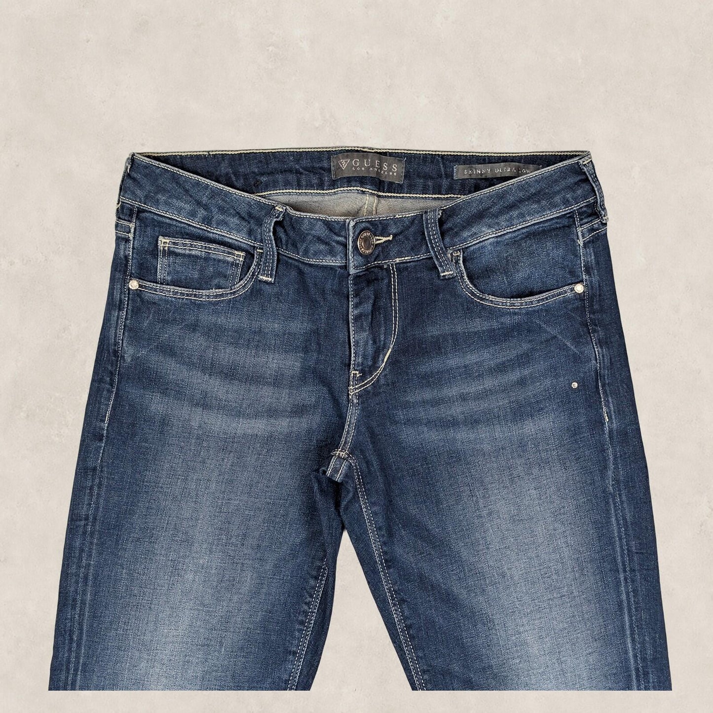guess los angeles skinny ultra low womens denim jeans dark blue wash size 27 pan by GUESS – | RewearableUK