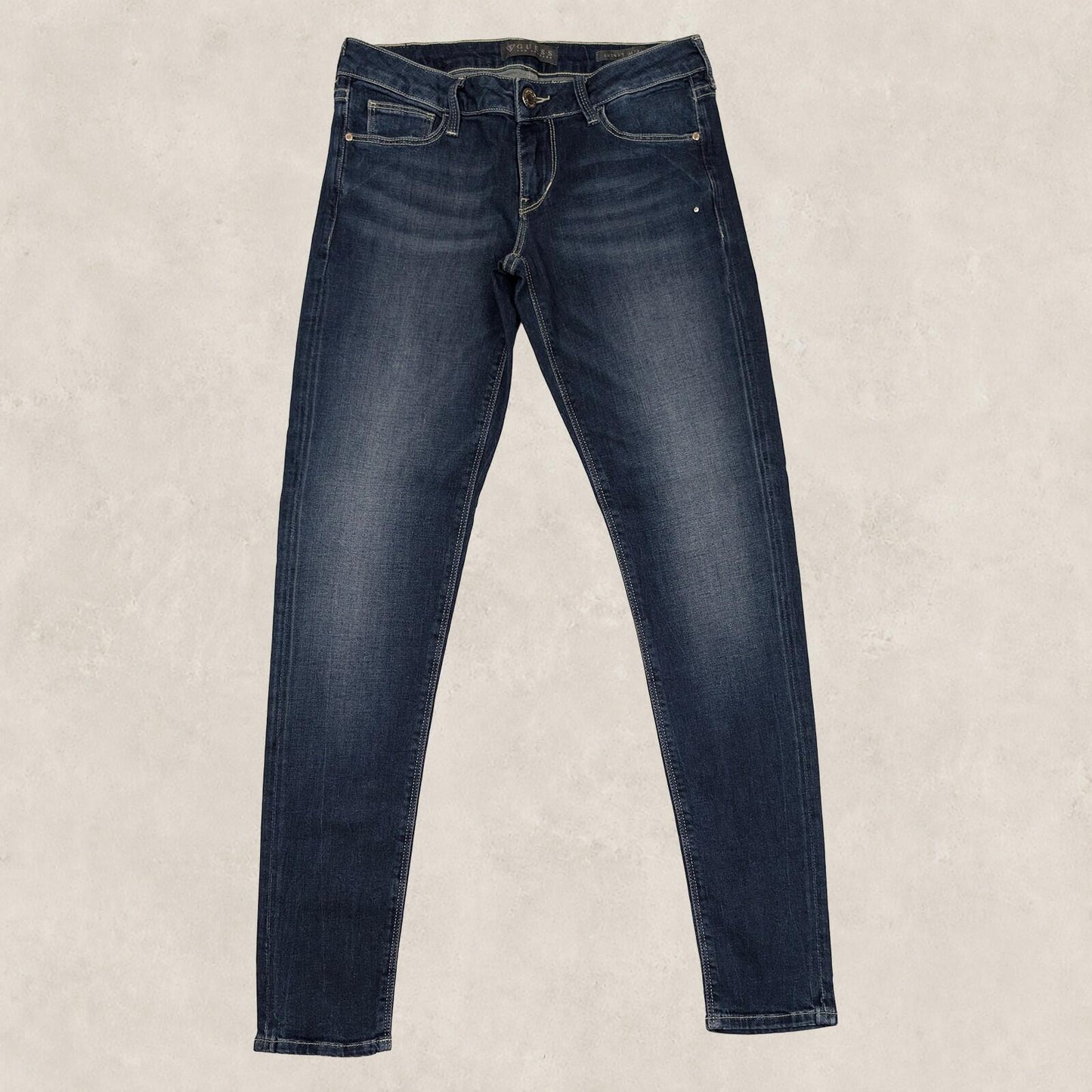 guess los angeles skinny ultra low womens denim jeans dark blue wash size 27 pan by GUESS – | RewearableUK