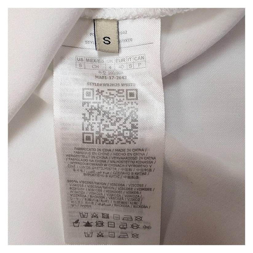 Guess Los Angeles White Blouse Women's Size S Small Tie Knot Sleeve Viscose Shir by GUESS – | RewearableUK