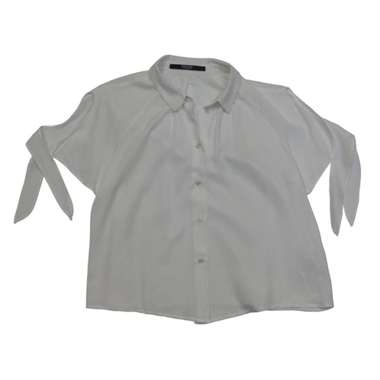 Guess Los Angeles White Blouse Women's Size S Small Tie Knot Sleeve Viscose Shir by GUESS – | RewearableUK