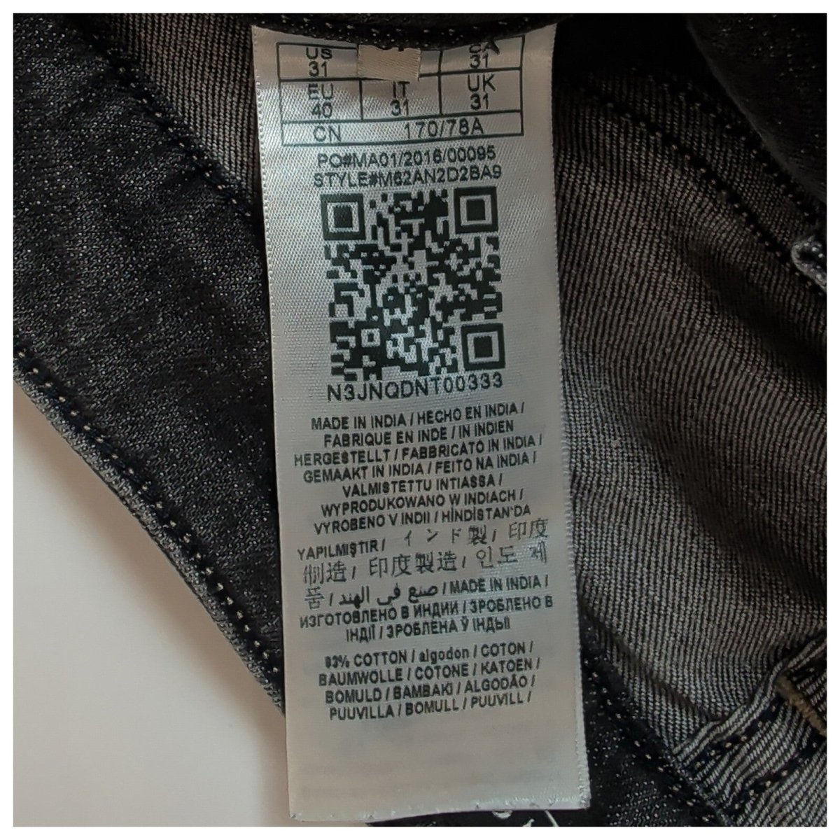 Guess Men's Black Slim Straight Jeans W31 Washed Denim Zip Fly Logo Cotton by GUESS – | RewearableUK