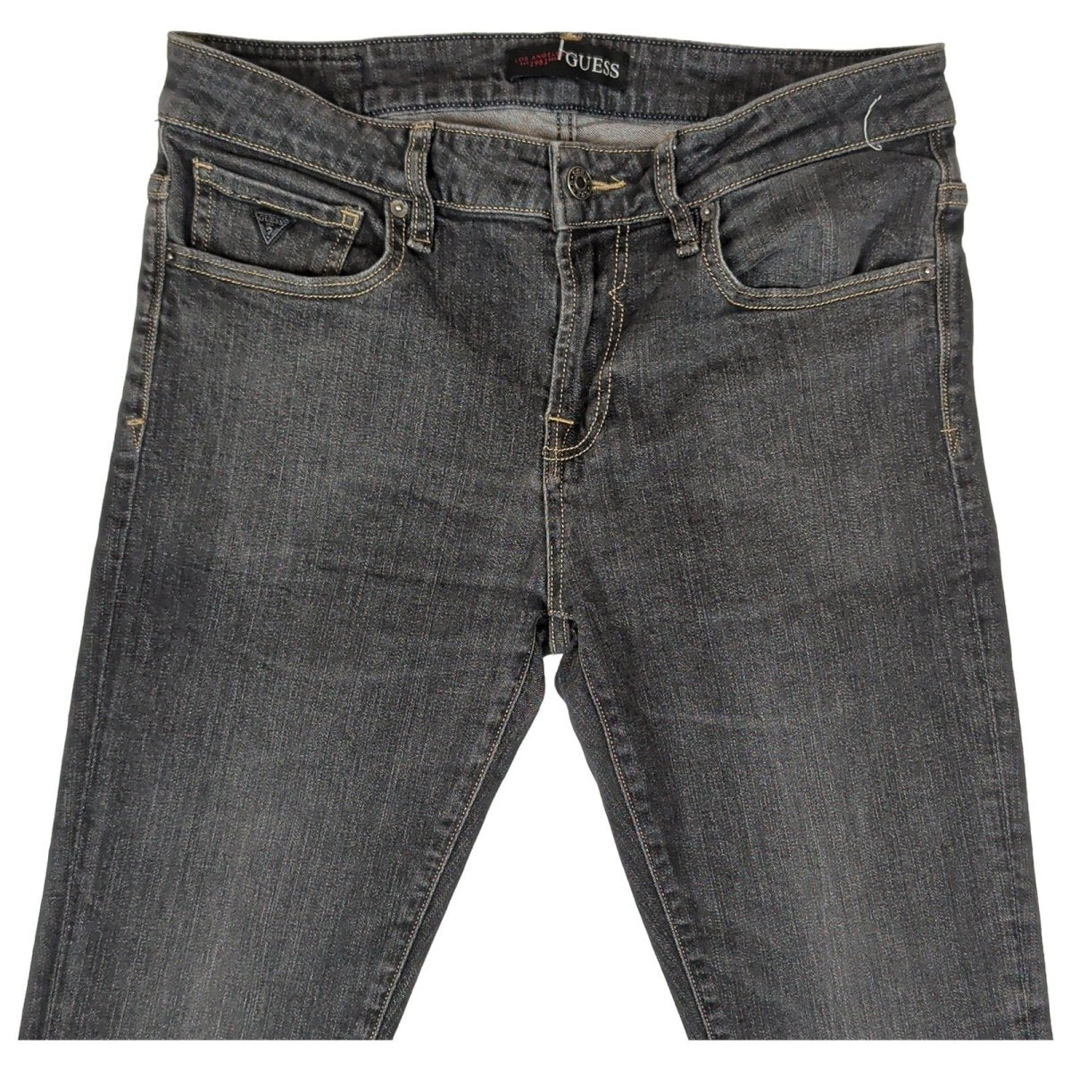 Guess Men's Black Slim Straight Jeans W31 Washed Denim Zip Fly Logo Cotton by GUESS – | RewearableUK