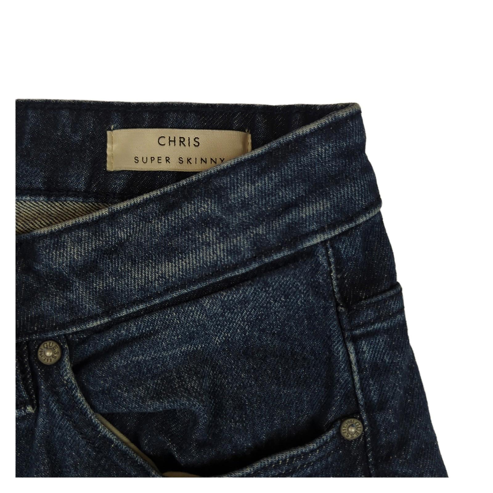 GUESS GUESS Mens Slim Fit Mid Rise Jeans W28 Blue Stretch Denim Casual Trousers JEANS RewearableUK
