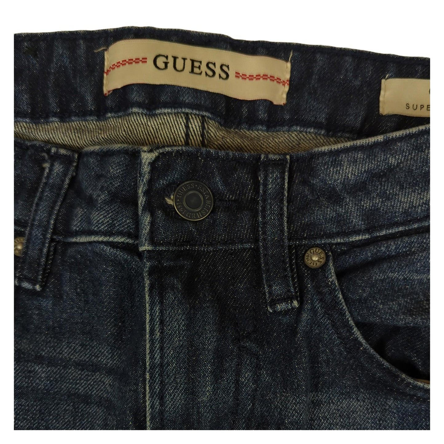 GUESS GUESS Mens Slim Fit Mid Rise Jeans W28 Blue Stretch Denim Casual Trousers JEANS RewearableUK