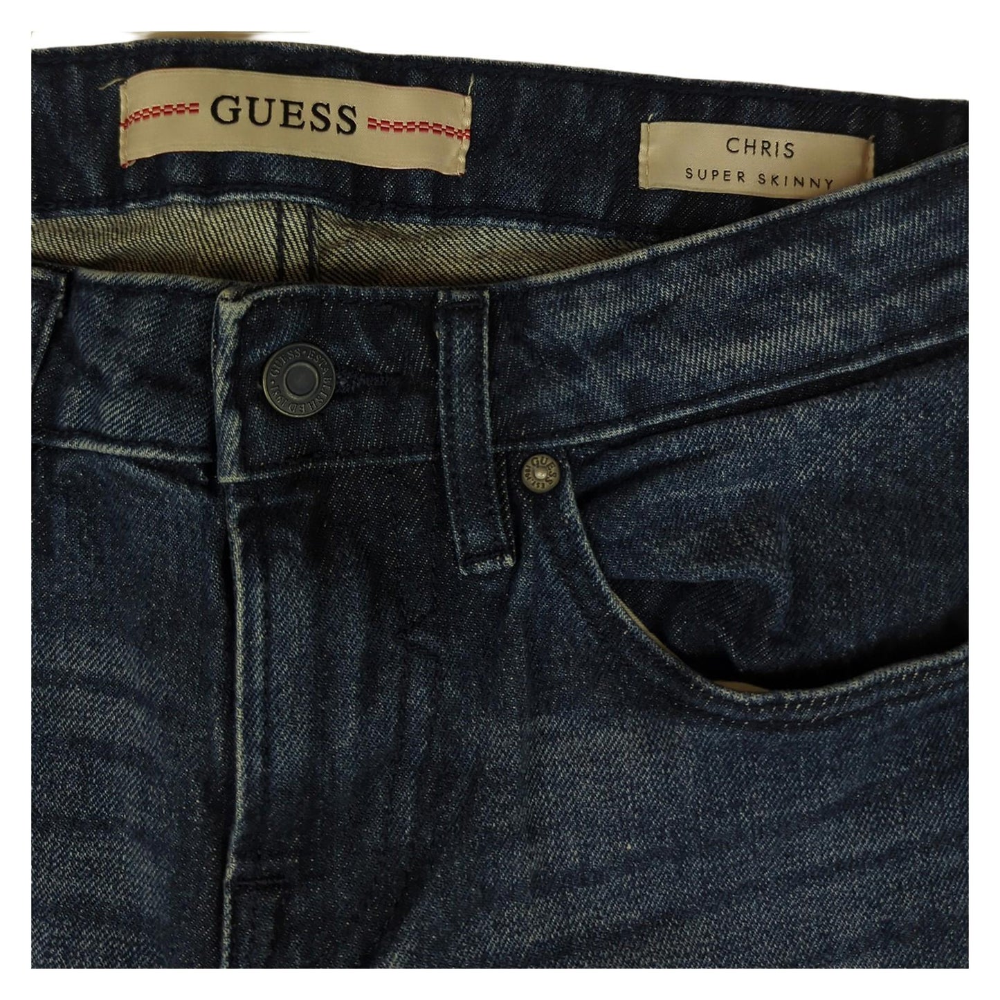 GUESS GUESS Mens Slim Fit Mid Rise Jeans W28 Blue Stretch Denim Casual Trousers JEANS RewearableUK