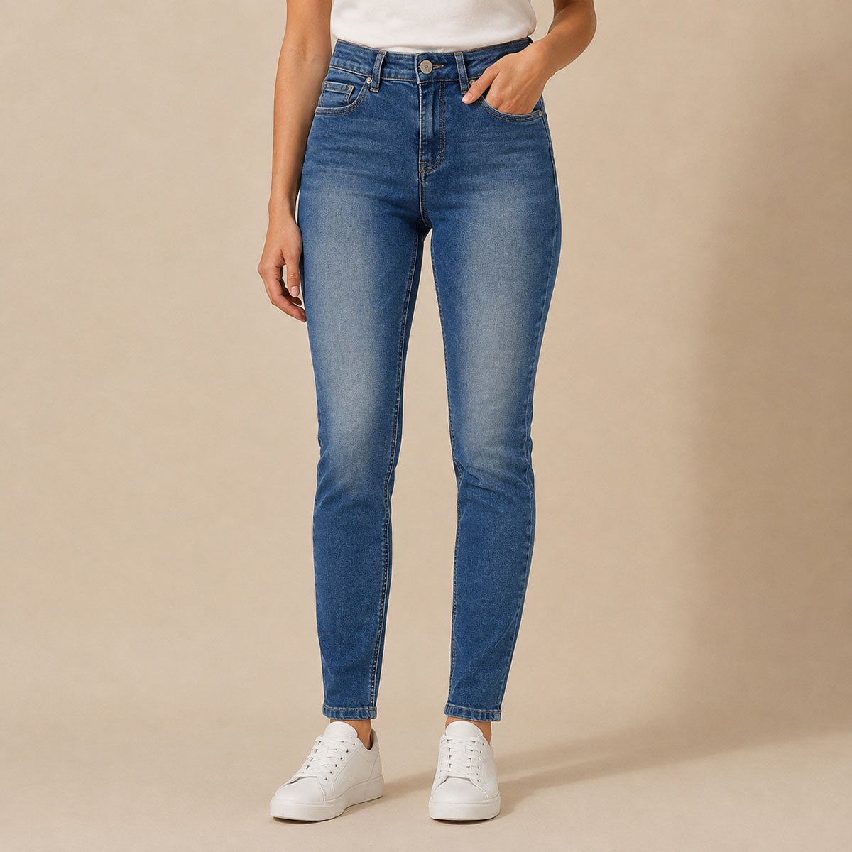GUESS Tahiana Fit Womens Jeans W28 Blue High Waist Skinny Stretch Denim – Jeans product photo 1 | RewearableUK