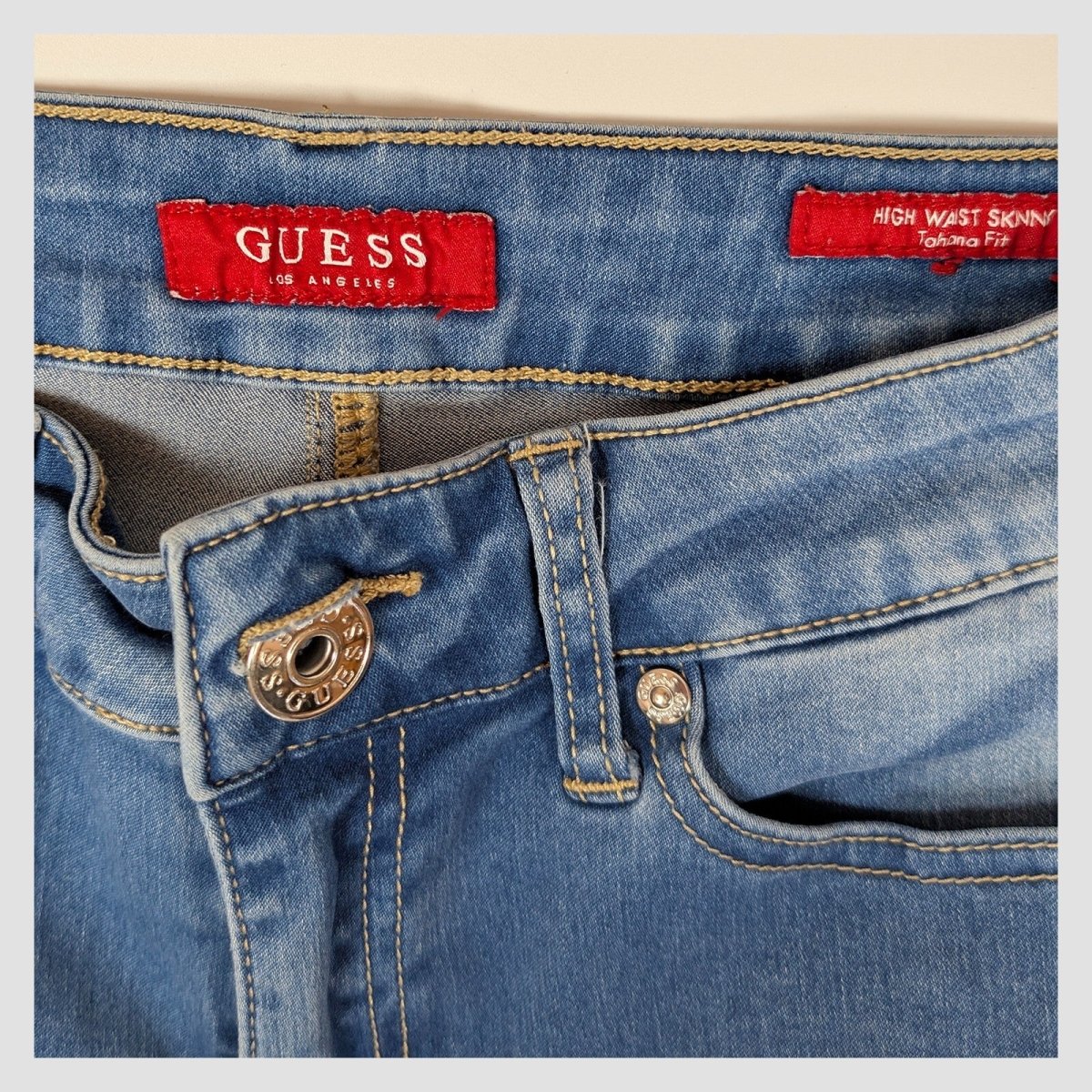 GUESS Tahiana Fit Womens Jeans W28 Blue High Waist Skinny Stretch Denim – product photo 5 | RewearableUK