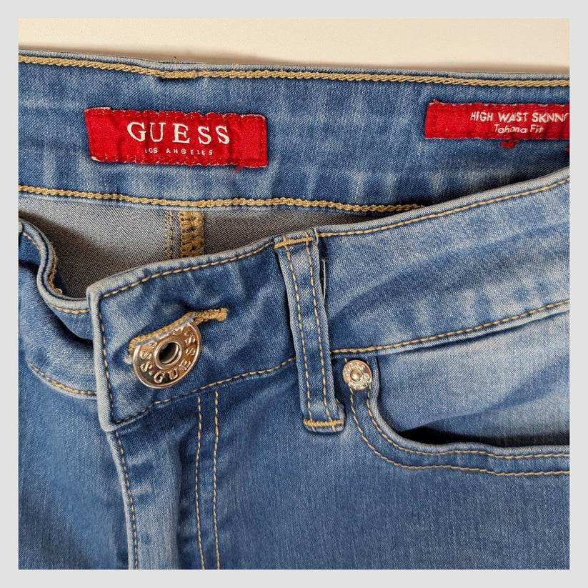 GUESS Tahiana Fit Womens Jeans W28 Blue High Waist Skinny Stretch Denim – product photo 5 | RewearableUK