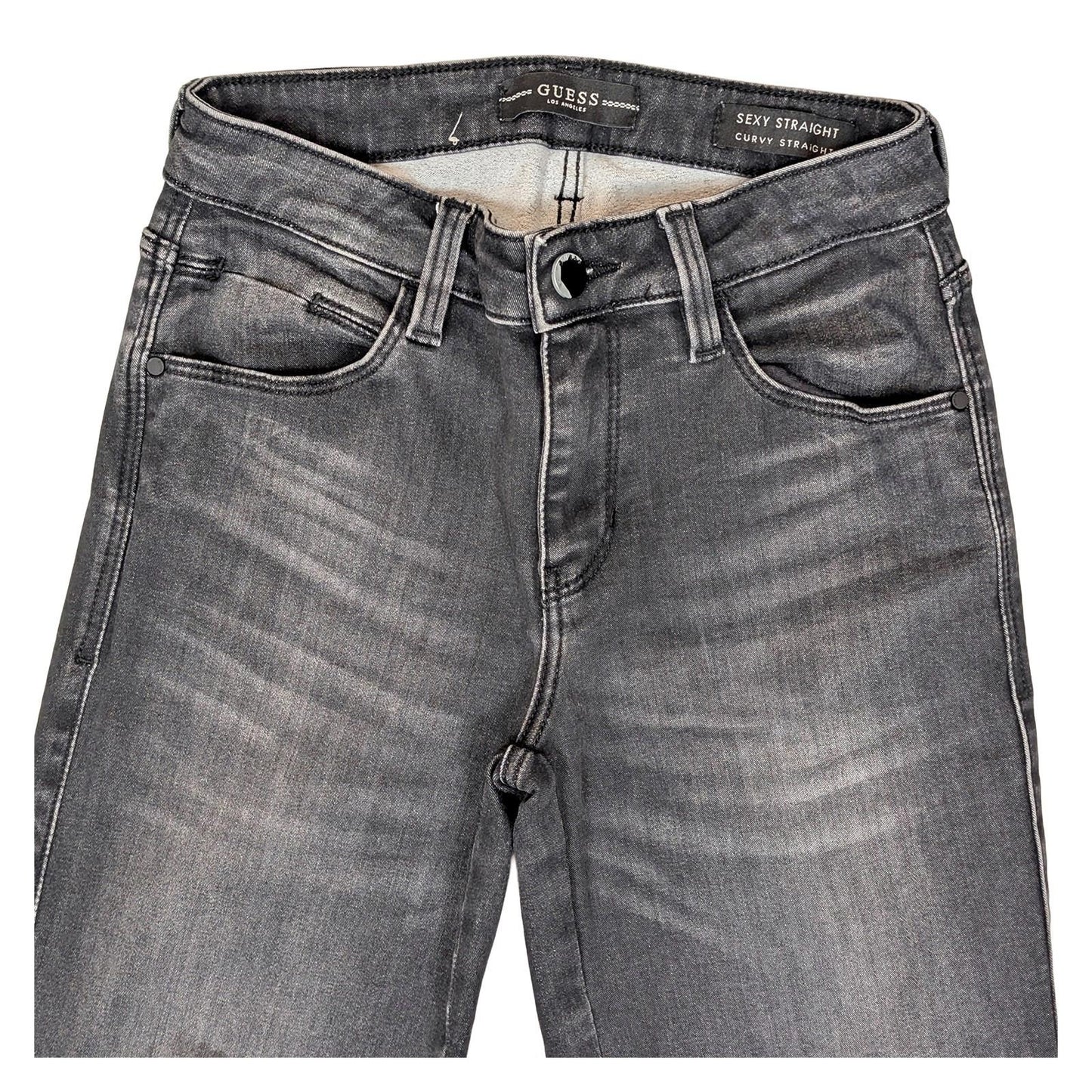 guess women size 25 grey sexy curvy straight stretch denim jeans trousers by GUESS – | RewearableUK