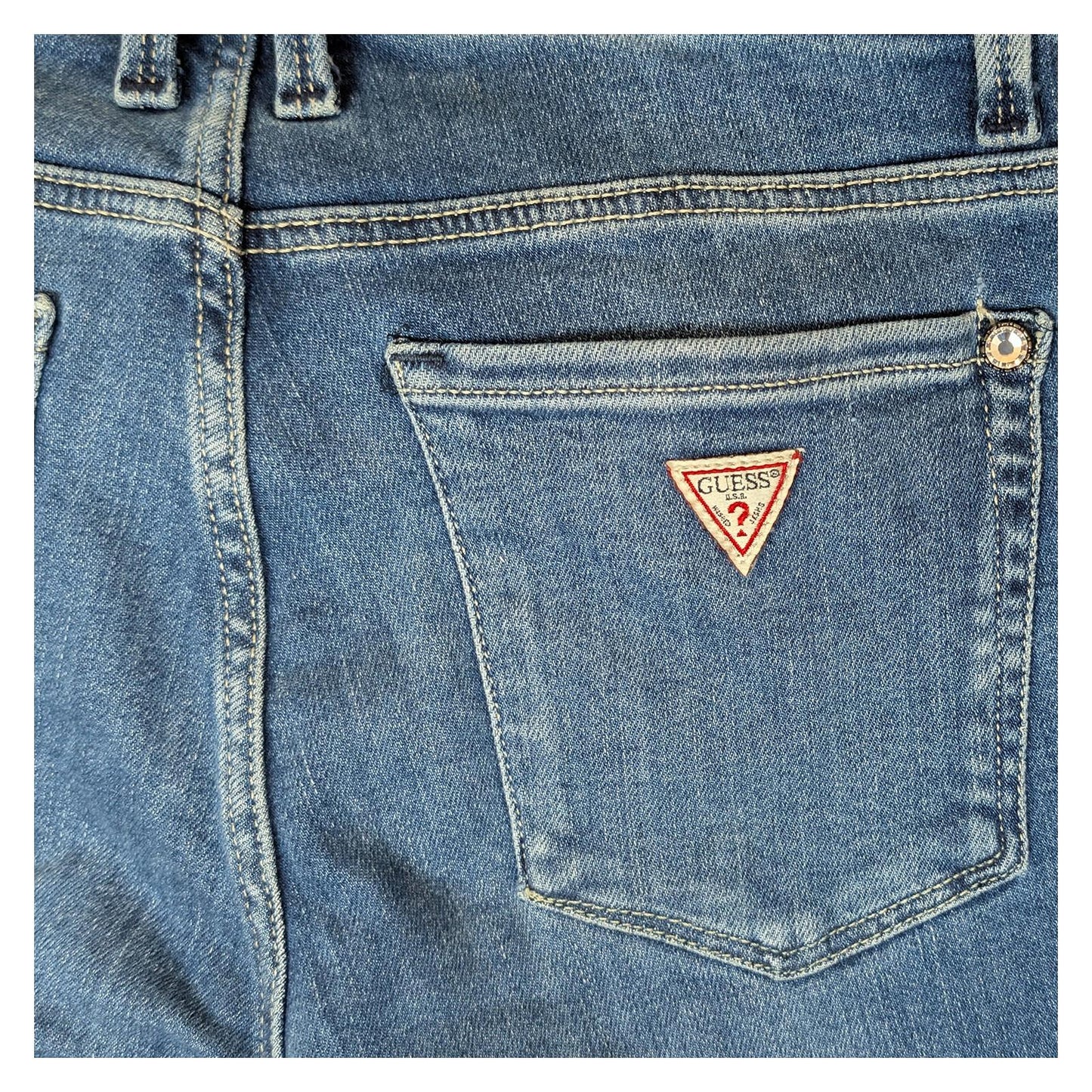 guess women size 27 blue annette skinny mid rise denim jeans trousers by GUESS – | RewearableUK