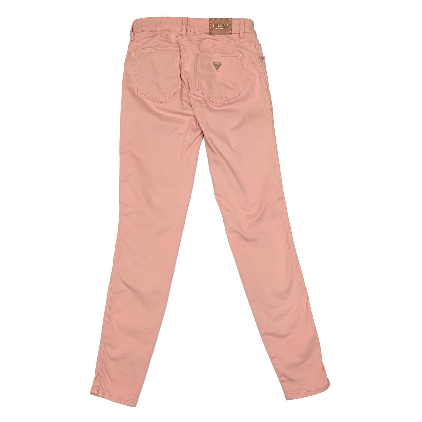 guess women size 27 pink curve x skinny mid rise stretch denim jeans trousers by GUESS – | RewearableUK