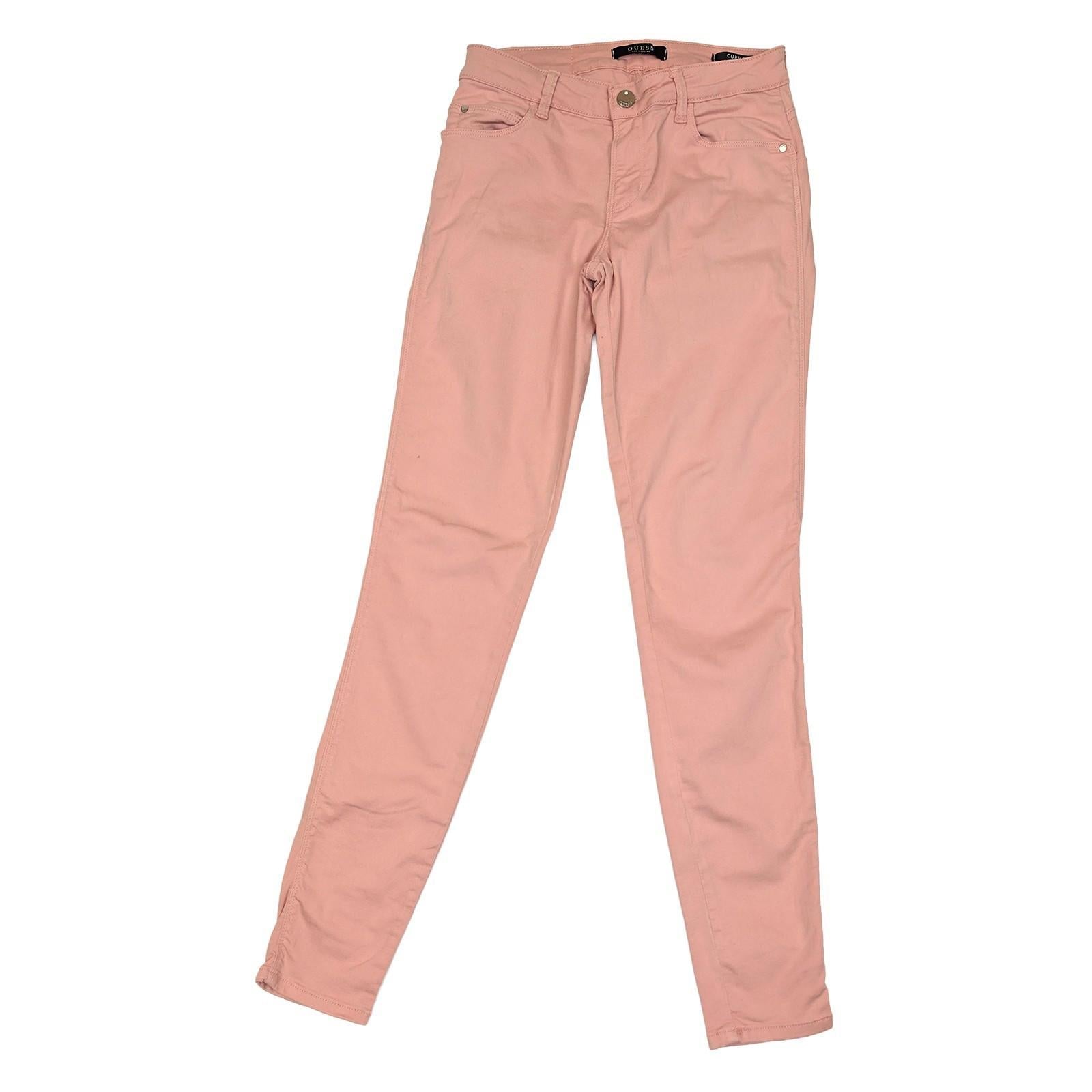 guess women size 27 pink curve x skinny mid rise stretch denim jeans trousers by GUESS – | RewearableUK