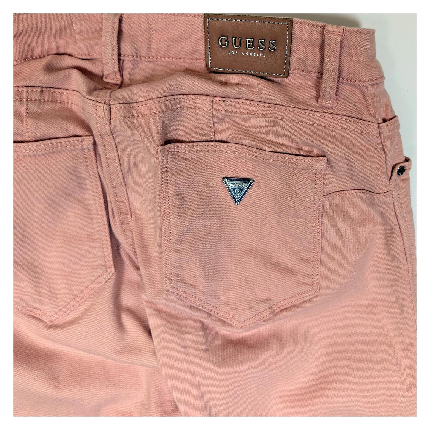 guess women size 27 pink curve x skinny mid rise stretch denim jeans trousers by GUESS – | RewearableUK