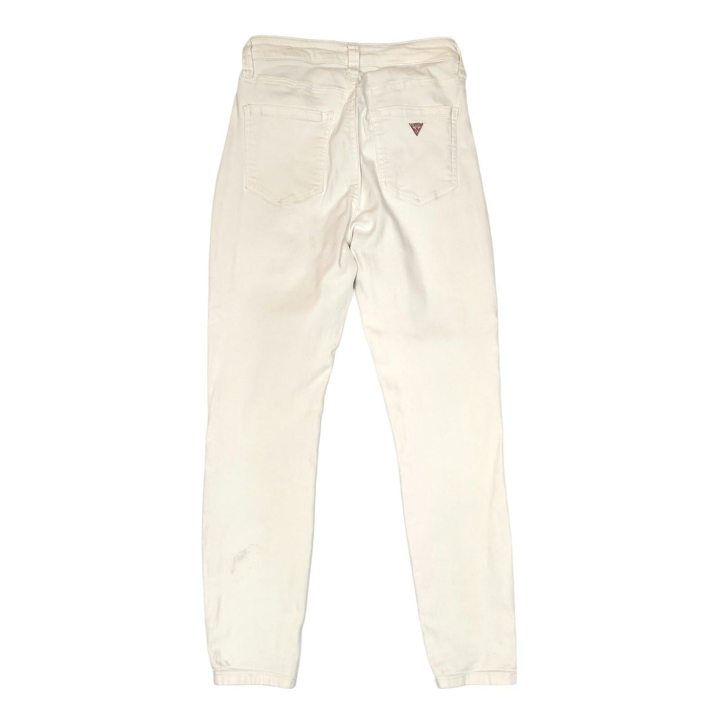 guess women size uk 28 white stretch denim skinny fit mid rise jeans trousers by GUESS – | RewearableUK