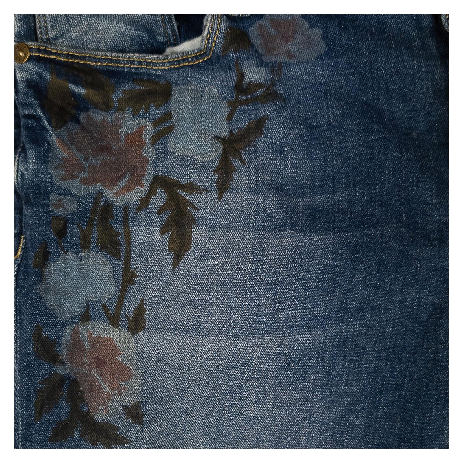 Guess Women's Floral Skinny Jeans W29 Blue Low Rise Printed Stretch Denim by GUESS – | RewearableUK